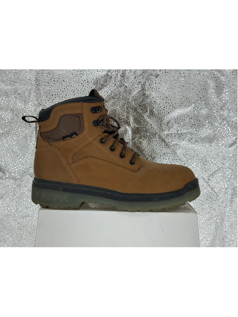 Men's Brahma Steel Toe Work Boots Brown and Black - Picture 6 of 10